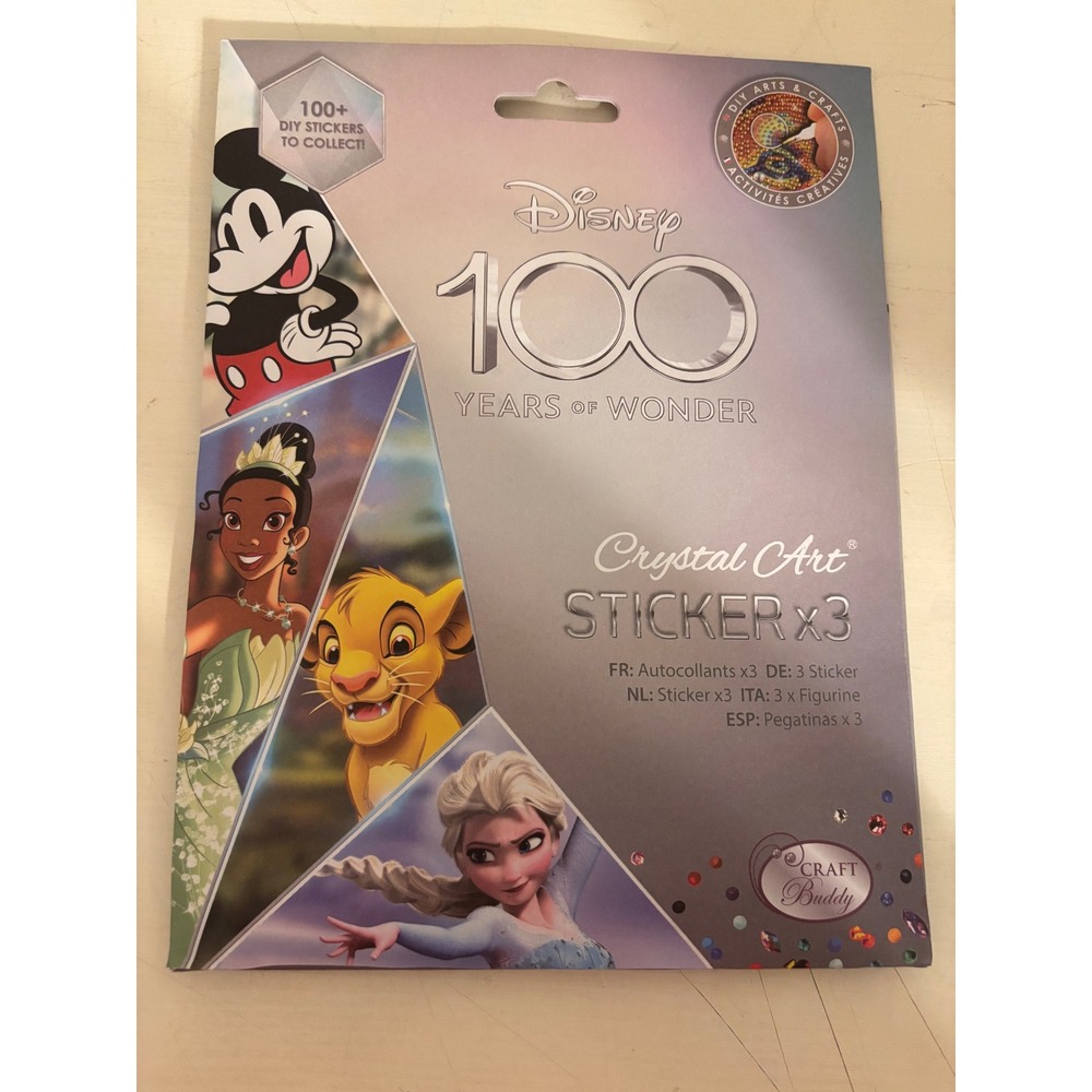 Disney 100 Years of Wonder Crystal Art Sticker Pack 3ct Craft Buddy DIY New